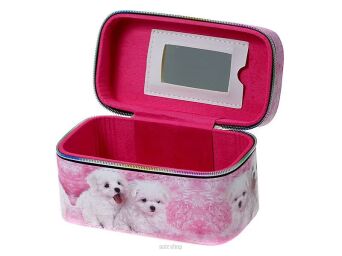 KUFEREK "S" Z ZAMKIEM I LUST. PSY 19X12 CM 7441