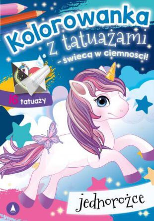 KOLOROWANKA TATUAŻE ŚWIECĄCE JEDNOROŻCE 6110