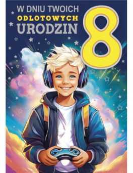 KARTKA URODZINY CYFRY NA GĄBKACH 8 CHŁ (10) 9207