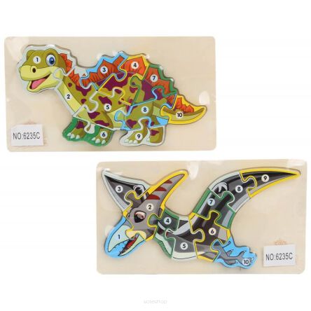 PUZZLE DREWNIANE DINOZAUR 10 EL. 20X11 CM5678