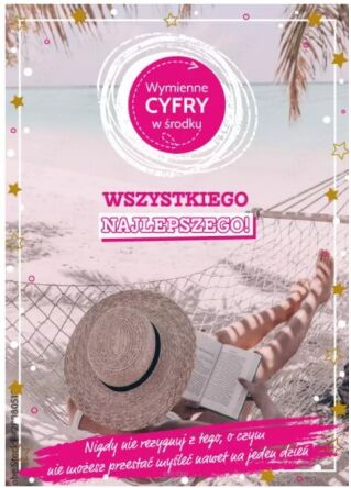 KARTKA URODZINY DAMSKA WYMIENNA CYFRA 7049 NN