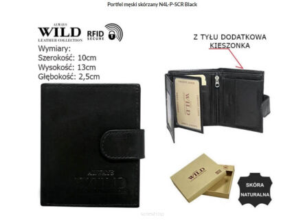 PORTFEL MĘSKI SKÓRA N4L-P-SCR BLACK 7841 NN