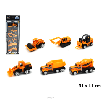 AUTA BUDOWLANE 6 SZT 31X11 CM 2396