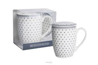 KUBEK Z METAL. ZAPARZACZ KROPKI 350 ML 4521