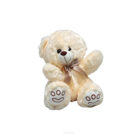 PLUSZ MIŚ KREMOWY Z KOKARDĄ 25 CM 3934