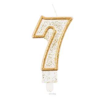 ŚWIECZKA B&C CYFERKA "7" ZŁOTY KONTUR 3847