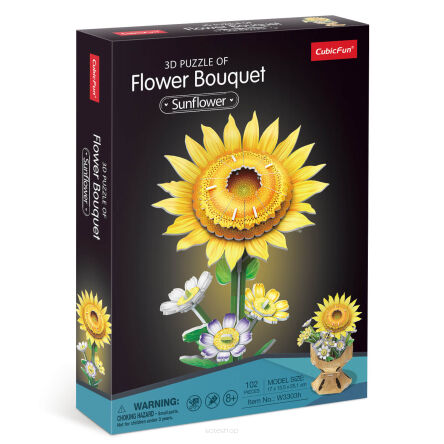 PUZZLE 3D CUBIC FUN BUKIET KWIAT. SŁONECZNIKI 3037