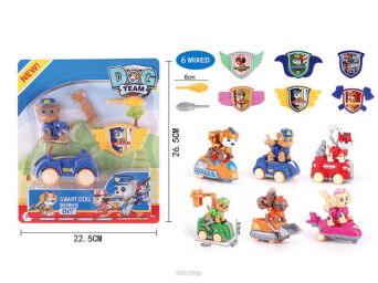 PIES + AUTO DO SKRĘCANIA 6 WZ. 26X22 CM 2455