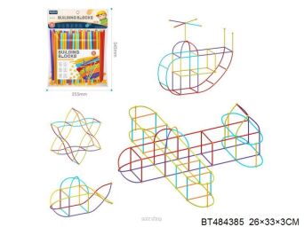 KLOCKI SŁOMKI RURKI 200 EL. 26X33 CM 2417