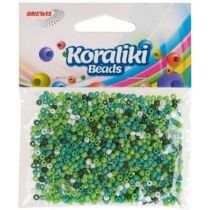 KORALIKI AKRYLOWE 35MM BIAŁO ZIELONE 7111
