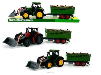 TRAKTOR Z MASZYNĄ ROLNICZĄ PRZYCZEPĄ 46X19 CM 4303