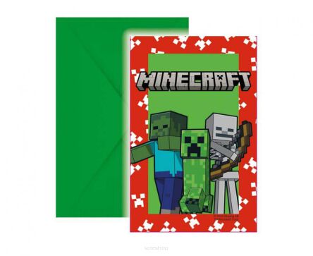 ZAPROSZENIE Z KOPERTAMI MINECRAFT (6) 6588