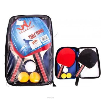 ZESTAW PING PONG 2 RAKIETKI 3 PIŁKI 17X27 CM 7557