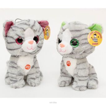 PLUSZ KOT PRĘGOWANY SIEDZĄCY Z DŹW. 16 CM 2059