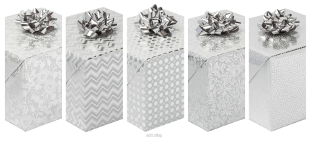 PAPIER OZDOBNY 200x70 METALICZNY SREBRNE WZ 4173