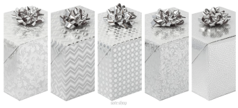 PAPIER OZDOBNY 200x70 METALICZNY SREBRNE WZ 4173