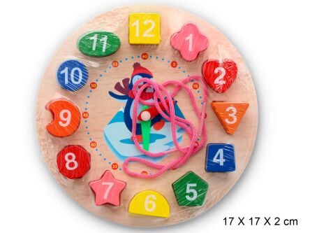 ZEGAR DREWNIANY UKŁADANKA SORTER 17 CM 6509