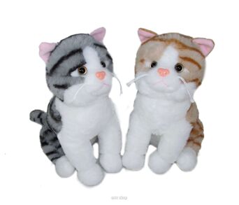 PLUSZ KOT W PRĄŻKI Z DŹW. 30 CM 2892