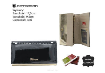 PORTFEL DAMSKI SKÓRA PTN 1N-411 BLACK GOLD 6723 NN