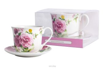 FILIŻANKA ZE SPODKIEM RÓŻA 400 ML 4392