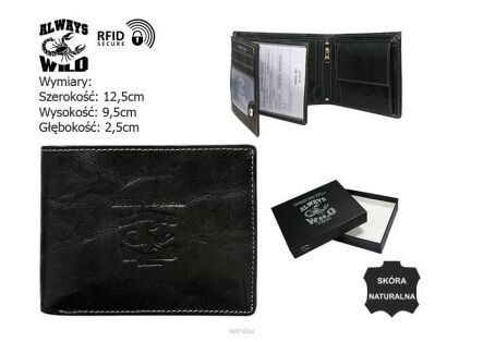 PORTFEL MĘSKI SKÓRA N992-BC BLACK 9920 NN