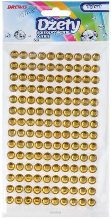 DŻETY SAMOPRZYLEPNE 6 MM ZŁOTE 140 SZT 4479 