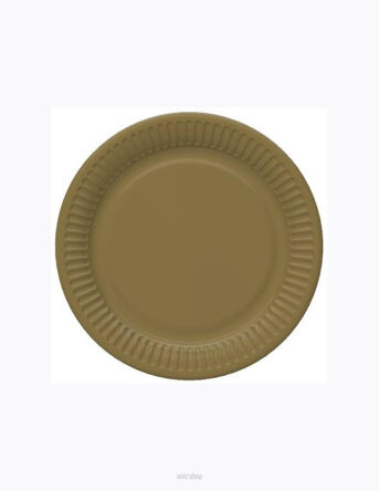 TALERZYKI PAPIEROWE ZŁOTE 18CM (8) 9961