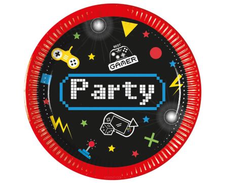 TALERZYKI PAPIEROWE GAMING PARTY 20 CM (8) 7709