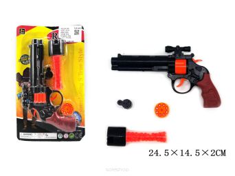 PISTOLET NA SPŁONKĘ I KULKI 24X14 CM 9164