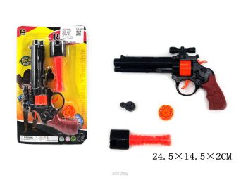 PISTOLET NA SPŁONKĘ I KULKI 24X14 CM 9164