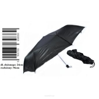 PARASOL SKŁADANY CZARNY 96 CM 8330