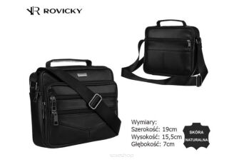 TORBA MĘSKA SKÓRA R-13202-S BLACK 3853 NN