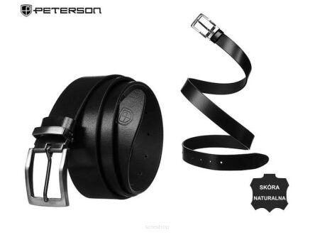 PASEK MĘSKI SKÓRA PTN LTP-TEX-105 BLACK 9647 NN