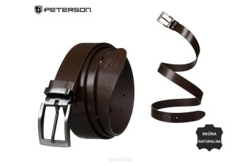 PASEK MĘSKI SKÓRA PTN LTP-TEX-105 BROWN 9647 NN