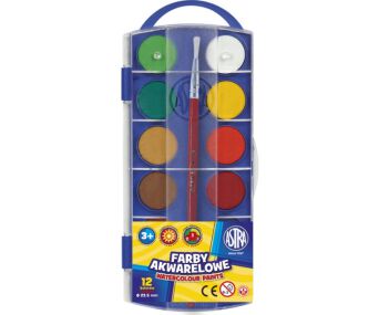 FARBY AKWARELE 12 KOL 23,5 MM ASTRA [5] 0212 NN
