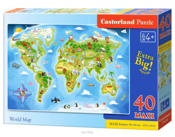 CASTOR PUZZLE 40 MAXI WORLD MAP 0117