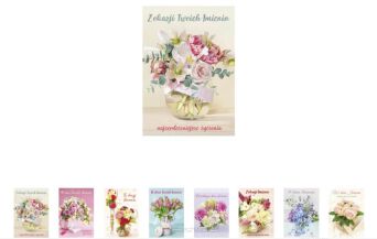 KARTKA IMIENINY KWIATY B6B (25) 2733
