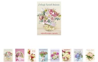 KARTKA IMIENINY KWIATY B6B (25) 2733