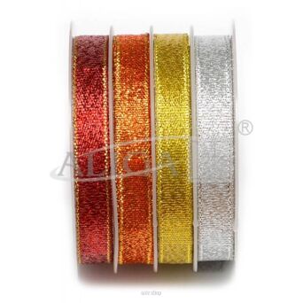 WSTĄŻKA BROKATOWA 10mm 3m 6 ROLEK ALIGA 3083 NN