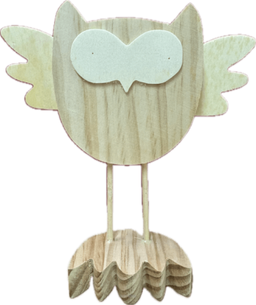 FIGURKA DREWNO NATUR SOWA 17X18 CM 5779