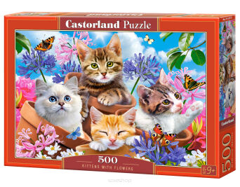 CASTOR PUZZLE 500 KITTENS WITH FLOWERS 3513