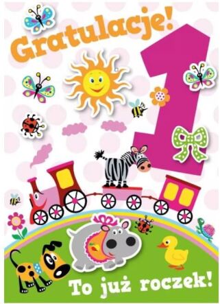 KARTKA URODZINY 1 ROCZEK DZIEWCZYNKA 3348 NN