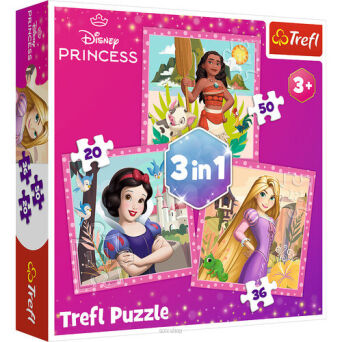 TREFL PUZZLE 3W1 PRINCESS PIĘKNE KWIATY 8750 NN
