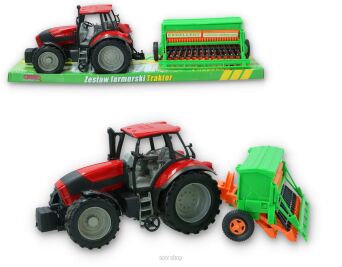 TRAKTOR Z MASZYNĄ ROLNICZĄ 53X15 CM 0399