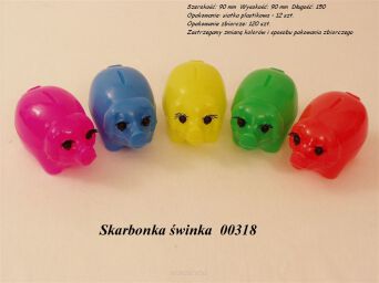 SKARBONKA ŚWINKA PLASTIKOWA (12) 0172