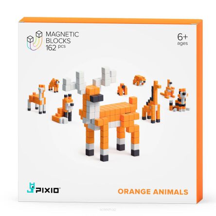 KLOCKI MAGNETYCZNE PIXIO ORANGE ANIMALS 162 0136