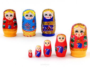 FIGURKI MATRIOSZKA 5 SZT WYS. 3-11 CM 6961 