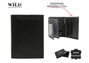 PORTFEL MĘSKI SKÓRA N4-P-GTS BLACK 7646 NN