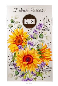 KARTKA URODZINY WYMIENNA CYFRA KWIATY (10) 7011