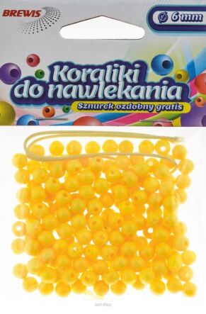 KORALIKI DO NAWLEKANIA 6mm ŻÓŁTE 6749 